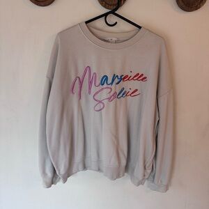 H&M Marseille Soleil Sweatshirt with Colorful Embroidery size XL